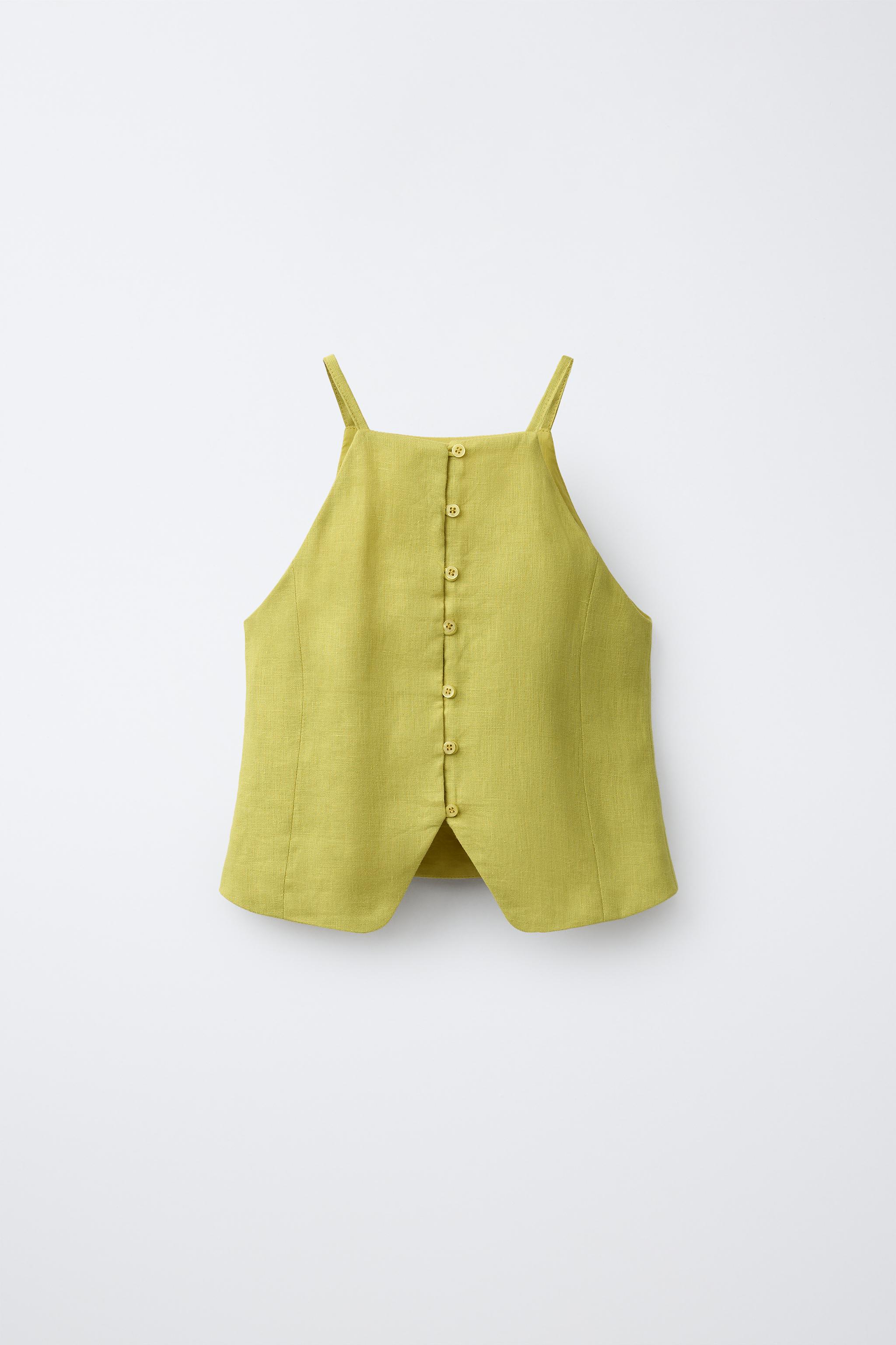 100% LINEN HALTER TOP